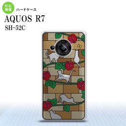 SH-52C AQUOS R7 背面ケース カバー ステンドグラス風 おしゃれ 猫 ステンドグラス風 かわいい おしゃれ  nk-r7-sg39