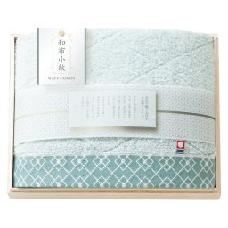 【ギフト対応無料】和布小紋[modern] バスタオル(国産木箱入) (KWFK-025K) ※送料無料(北海道・沖縄は除く)