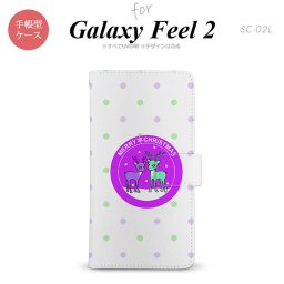 Galaxy Feel 2 手帳型 スマホ ケース カバー ギャラクシー トナカイワッペン 紫【ギャラクシー フィール 2,Galaxy,Feel,2,docomo,ドコモ,メール便 送料無料】