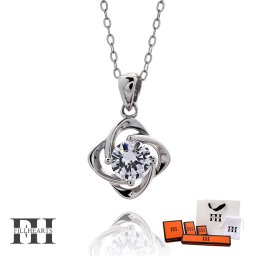 FILL HEARTS ネックレス レディース 女性 大人 シルバー アクセサリー Spiral Flower スパイラルフラワー 花 螺旋 ジルコニア 金属アレルギー対応 シルバー925 S925 ロジウムメッキ 40cm 小さめ シルバーネックレス