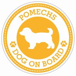 セーフティサイン ステッカー Dog on board POMECHS ポメックス イエロー 直径13cm あおり運転 対策 カーステッカー 煽り運転対策 自動車用 屋外 屋内 防水 かわいい おしゃれ 安全対策 カーサイン 肉球マーク