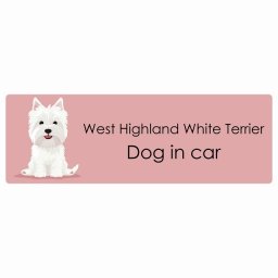 West Highland White Terrier ウエストハイランドホワイトテリア Dog IN CAR カーステッカー 犬 パステル くすみカラー スタイル アニメ風 20x6.7cm 長方形 防水 屋外 屋内 ドッグオンボード デカール