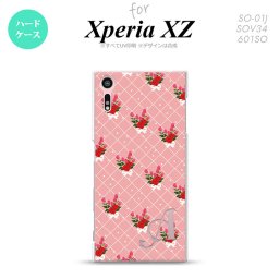 【SO01J】【スマホケース/スマホカバー】【エクスペリア XZ 】SO01J スマホケース XPERIA XZ ケース エクスペリア XZ  イニシャル 花柄・バラ（K） ピンク nk-so01j-266ini【メール便送料無料】
