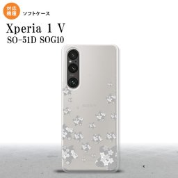 Xperia 1V Xperia 1V スマホケース 背面ケースソフトケース 花柄 サクラ D クリア グレー 2023年 6月発売 nk-xp15-tp187