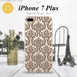 【iPhone7plus】【スマホケース/スマホカバー】【アイフォン7plus】iPhone7plus スマホケース カバー アイフォン7plus ソフトケース ダマスク柄 クリア×茶 nk-i7plus-tp461【メール便送料無料】