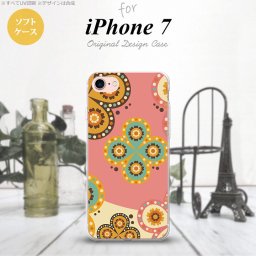 【iPhone7】【スマホケース/スマホカバー】【アイフォン７】iPhone7 スマホケース カバー アイフォン７ ソフトケース エスニック花柄 ピンク×ベージュ nk-iphone7-tp1582【メール便送料無料】