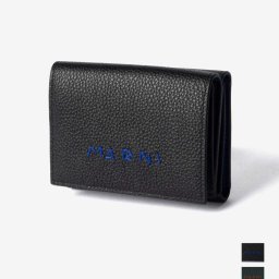 マルニ MARNI PFMI0097U0 P6533 三つ折り財布 TRIFOLD メンズ メンディング刺繍 ミニ財布 ロゴ レザー 小銭入れ コンパクトウォレット