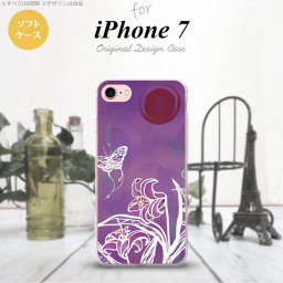 【iPhone7】【スマホケース/スマホカバー】【アイフォン７】iPhone7 スマホケース カバー アイフォン７ ソフトケース 蝶と花 紫 nk-iphone7-tp1543【メール便送料無料】