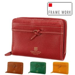 フレームワーク FRAME WORK 二つ折り財布 折財布 アダット 43321 レッド ブラウン グリーン マスタード 牛革 本革 メンズ レディース 送料無料 誕生日プレゼント ギフト プレゼント ラッピング無料
