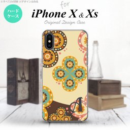 【iPhoneX】【スマホケース/スマホカバー】【アイフォンX】iPhoneX スマホケース ケース アイフォンX イニシャル エスニック花柄 ベージュ×茶 nk-ipx-1583ini【メール便送料無料】