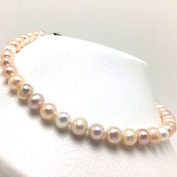 真珠 ネックレス パール 淡水真珠 8.5-9.5mm マルチカラー シルバー クラスップ 79488 イソワパール