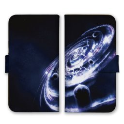 ＼全機種対応／ スマホケース 手帳型 スマホカバー 手帳タイプ スマートフォン ケース カバー イラスト アート 宇宙 太陽系 銀河系 おしゃれ かっこいい カードホルダー付き カード収納 合皮 合成レザー