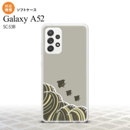 SC-53B Galaxy A52 スマホケース ソフトケース 波鳥 グレー メンズ レディース nk-sc53b-tp1734