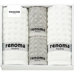 【直送】renoma レノマ フェイスタオル タオルハンカチ セット [26-7515-090] RE2640 綿100% ベトナム製 フェイスタオル2枚 タオルハンカチ2枚 贈り物 ギフト プレゼント 内祝い お返し