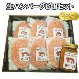 お肉屋さんの生ハンバーグ６個セット 擦りおろし青森りんごソース付き ハンバーグ 夏ギフト お中元 プレゼント