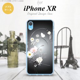 iPhoneXR iPhone XR スマホケース ソフトケース 花柄 ミックス A 黒 メンズ レディース nk-ipxr-tp271