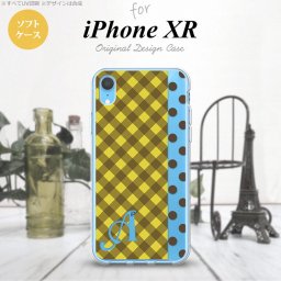 iPhoneXR iPhone XR スマホケース ソフトケース チェック ドット 黄 +アルファベット メンズ レディース nk-ipxr-tp1522i