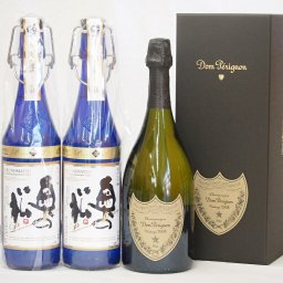 最高峰スパークリング日仏3本セット(フランスドンペリニヨンギフト箱付750ml×1本 福島県奥の松 純米大吟醸プレミアムスパークリング720ml×2本）