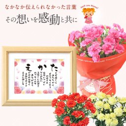 母の日当日 指定可能 カーネーション鉢＆名前詩セット 5号鉢 2026年5月10日 指定可能 メッセーポエム 名前ポエム 母の日 プレゼント お母さん ママ