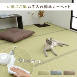犬 猫 ペット 子供にも安心 洗える ござ 日本製 国産 カーペット リバーシブル 丈夫 除菌スプレー対応 敷詰 ラグ 敷物 江戸間