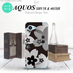 【SHV38】【スマホケース/スマホカバー】【アクオス セリエ ミニ】SHV38 スマホケース AQUOS SERIE mini SHV38 カバー アクオス セリエ ミニ 花柄・サクラ 黒 nk-shv38-061【メール便送料無料】