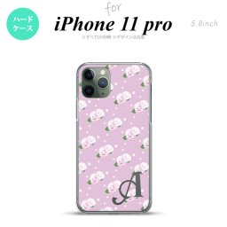 iPhone11Pro iPhone11 Pro スマホケース ハードケース 花柄 バラ ドット 紫 ピンク +アルファベット メンズ レディース nk-i11p-260i