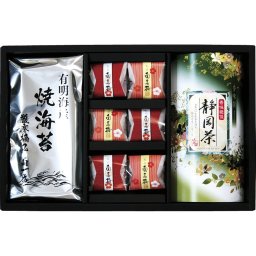 お中元 お返し 内祝い ギフトバラエティ（嗜好品） 静岡茶・焼海苔・梅詰合せTNU-CE  新築 お礼 引越し 志 仏事 送料無料