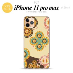 iPhone11ProMax iPhone11pro max スマホケース ソフトケース エスニック 花柄 ベージュ 茶 +アルファベット メンズ レディース nk-i11pm-tp1583i