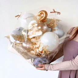 【名入れ無料】バルーンギフト（周年祝PREMIUM）誕生日 開店祝い 結婚祝い 電報 記念日 結婚式 パーティー 家族 親戚 友達 豪華 サプライズ 綺麗 かわいい 風船 お返し お礼 飾り付け インテリア 特別 数字
