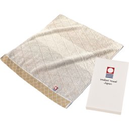 和布小紋（モダン） フェイスタオル [26-0599-094] ベージュ KWFK-A0 BE ｜ 現品約34×75cm 綿100% ｜ ギフト 贈り物 挨拶 | 今治タオル シンプル ｜ 化粧箱入