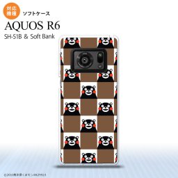 SH-51B AQUOS R6 AQUOS R6 スマホケース ソフトケース くまモン スクエア 茶 メンズ レディース nk-r6-tpkm20