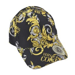 ヴェルサーチェ ジーンズ クチュール VERSACE JEANS COUTURE 帽子 キャップ E8YZAK12 899 CANVAS PRINT BAROQUE キャンバス プリント バスク BLACK ブラック+ゴールド