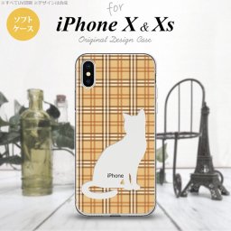 【iPhoneX】【スマホケース/スマホカバー】【アイフォンX】iPhoneX スマホケース カバー アイフォンX 猫 チェック茶B nk-ipx-tp956【メール便送料無料】