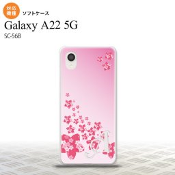 SC-56B Galaxy A22 スマホケース ソフトケース 花柄 サクラ D ピンク +アルファベット メンズ レディース nk-a22-tp184i