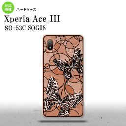 SO-53C SOG08 ワイモバイル Xperia Ace III 背面ケース カバー ステンドグラス風 おしゃれ 蝶 ホワイト ステンドグラス風 かわいい おしゃれ  nk-so53c-sg51