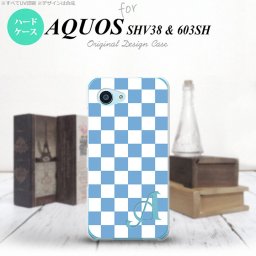 【603sh】【スマホケース/スマホカバー】【アクオス Xx3 ミニ】603sh スマホケース AQUOS Xx3 mini ケース アクオス Xx3 ミニ イニシャル スクエア 白×青 nk-603sh-766ini【メール便送料無料】