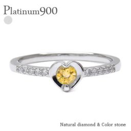 シトリントパーズ 11月誕生石 ダイヤモンドリング 0.1ct プラチナ プラチナ900 pt900 ハート ピンキーリング 指輪 レディース ジュエリー アクセサリー  プレゼント ギフト 人気 おすすめ 送料無料
