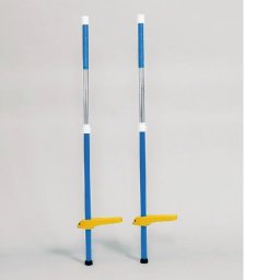 竹馬 ブルー F-2834B 子供 青 補助脚付き スライド式 スポーツ竹馬 2段式　コンパクトサイズ 室内 バランス運動 バランス感覚 子供用 キッズ用 ジュニア 小学生 低学年 軽量 ダイエット　幼児 幼稚園 保育園 アカバネ(AKABANE) 沖縄・離島は送料別途