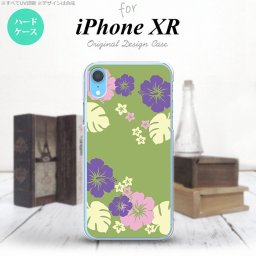 iPhoneXR iPhone XR スマホケース ハードケース ハイビスカス C 緑 メンズ レディース nk-ipxr-451