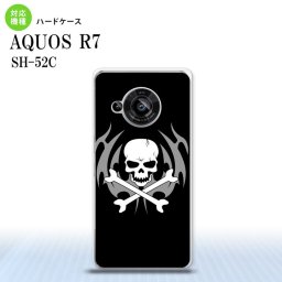 SH-52C AQUOS R7 スマホケース 背面ケース ハードケース ドクロ 黒 2022年 7月発売 nk-r7-513