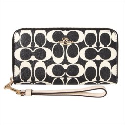 コーチアウトレット 財布 COACH OUTLET 長財布 CP409 IMA47 ラウンドファスナー ブラックマルチ