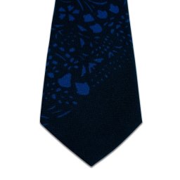 秋の七草 NAVY【型染・ネクタイ】