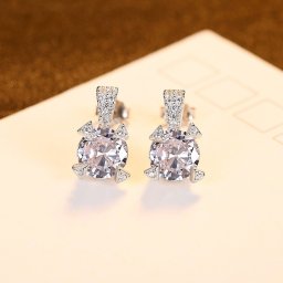 ピアス 両耳用 キュービックジルコニア ホワイト シルバー925 シルバー スタッド ラウンド 大粒 ぶら下がり 上品 エレガント 大人 おしゃれ きれいめ パヴェ ce0605