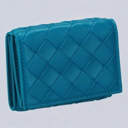 ボッテガ・ヴェネタ 三つ折り財布 レディース ブランド BOTTEGA VENETA イントレチャート 609285 VCPP2 4403 ブルー