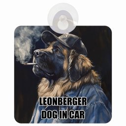 LEONBERGER レオンベルガー DOG IN CAR 吸盤 収れん火災防止タイプ 車内用 作業服 ちょい悪 ドッグオンボード 安全対策 あおり運転 セーフティサイン 窓ガラス カーサイン 車 犬