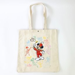 ディズニー 100周年 ミッキー キャンパストートバッグ （アイボリー） Disney