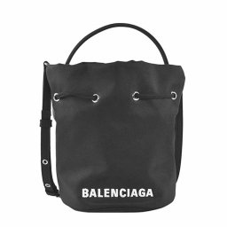 バレンシアガ BALENCIAGA バッグ 斜めがげバッグ ショルダーバッグ 656682 H854N 1060 WHEEL DRAWSTRING ドローストリング BLACK/L WHITE ブラック