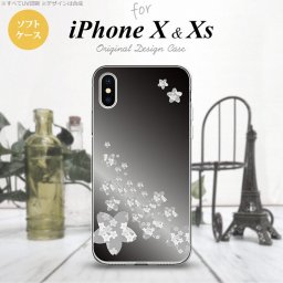 【iPhoneX】【スマホケース/スマホカバー】【アイフォンX】iPhoneX スマホケース カバー アイフォンX 花柄・サクラ（B） 黒 nk-ipx-tp185【メール便送料無料】