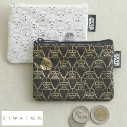 SIWA Star Wars TM 紙和 耐水和紙製 小銭入れ 箔押し スターウォーズ メンズ コインケース ダースベイダー