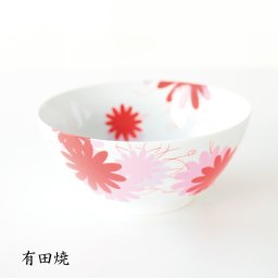有田焼 究極のラーメン鉢 ブーケ（レッド）幸楽窯 日本製 まるぶん おしゃれ 内祝い 食器 結婚祝い 還暦祝い 母の日 誕生日プレゼント 来客用 【伝統工芸・ 陶器の和遊感】